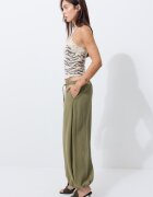 Stradivarius Pantaloni Bufant Fluizi Kaki S