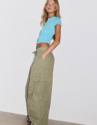 Stradivarius Pantaloni Cargo Din Poplin Kaki 44