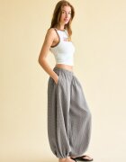 Stradivarius Pantaloni Cu Volum În Carouri Gri Marengo Xl