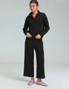 Stradivarius Pantaloni Culotte Cu Textură Moale Negru Xs
