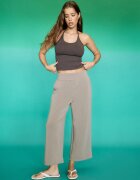 Stradivarius Pantaloni Culotte Fini La Atingere Albastru Spălat L