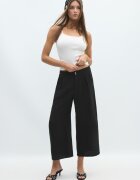 Stradivarius Pantaloni Culotte Rustic Negru 32