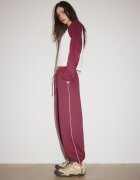 Stradivarius Pantaloni Din Felpa Cu Vipușcă Și Stopper Roșu Închis L