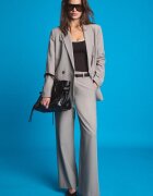 Stradivarius Pantaloni Drepți Cu Curea Maro 44