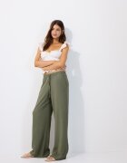 Stradivarius Pantaloni Drepți Cu Efect De In Kaki M