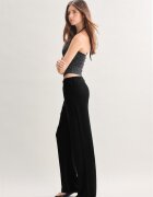 Stradivarius Pantaloni Drepți Cu Efect De In Negru 34