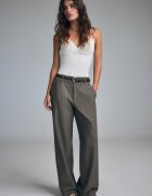 Stradivarius Pantaloni Drepți Fluizi Cu Dungi 0-458 34