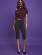 Stradivarius Pantaloni Eleganți Capri Cu Dungi Gri Marengo S