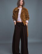 Stradivarius Pantaloni Eleganți Cu Talie Întoarsă Maro 40