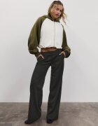 Stradivarius Pantaloni Eleganți Cu Talie Joasă Și Dungi Gri Închis 42