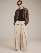 Stradivarius Pantaloni Eleganți Cu Talie Răsfrântă Bej 44