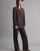 Stradivarius Pantaloni Eleganți Drepți Cu Cordon Maro 34