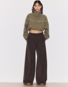 Stradivarius Pantaloni Eleganți Largi Cu Pense Albastru 42