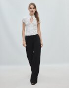 Stradivarius Pantaloni Eleganți Largi Negru 44