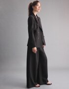 Stradivarius Pantaloni Eleganți Wide Cu Nasturi Reglabili Negru 44