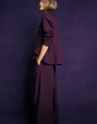 Stradivarius Pantaloni Eleganți Wide Leg Cu Nasturi Reglabili Purpuriu 34