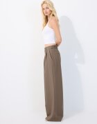 Stradivarius Pantaloni Eleganți Wide Nasturi Reglabili Maro 40