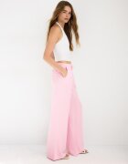 Stradivarius Pantaloni Fluizi Cu Efect De In Roz Pastel S