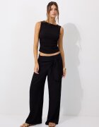 Stradivarius Pantaloni Fluizi Tip Sarong Negru S