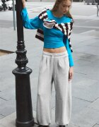 Stradivarius Pantaloni Jogger Barrel Cu Textură Moale Și Opritoare Gris Amestec Xs