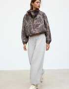 Stradivarius Pantaloni Jogger Barrel Din Felpa Cu Opritori Gris Amestec M
