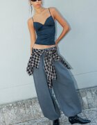 Stradivarius Pantaloni Jogger Din Felpa Cu Stoppers Și Acid Wash Gri Marengo S