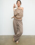 Stradivarius Pantaloni Jogger Drepți Cu Aspect Spălat Bej Xl