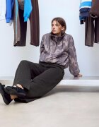 Stradivarius Pantaloni Jogger Drepți Cu Aspect Spălat Gri Marengo S