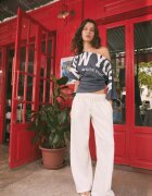 Stradivarius Pantaloni Jogger Drepți Cu Efect Spălat Ecru S