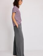Stradivarius Pantaloni Jogger Largi Cu Nervură Și Textură Moale Gri S