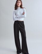 Stradivarius Pantaloni Jogger Palazzo Fini La Atingere Negru Xs