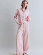 Stradivarius Pantaloni Jogger Palazzo Plăcuți La Atingere Roz Pastel L