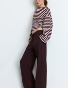 Stradivarius Pantaloni Rib Fini La Atingere Vânăt Xl