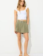 Stradivarius Pantaloni Scurti Rustic De Ocazie Kaki 40