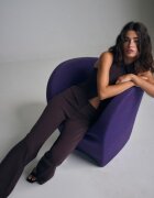 Stradivarius Pantaloni Slim Drepți Purpuriu Închis 36