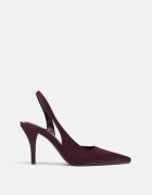Stradivarius Pantofi Cu Toc Cu Efect Satinat Bordo 39