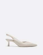 Stradivarius Pantofi Cu Toc De Bază Ecru 40