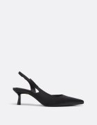 Stradivarius Pantofi Cu Toc Decupați Cu Fundă Negru 39