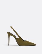 Stradivarius Pantofi Cu Toc Decupați La Spate Khaki 37