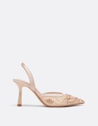 Stradivarius Pantofi Cu Toc Din Plasă Cu Pietricele Bej 38