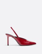 Stradivarius Pantofi Cu Toc Și Decolteu În V Roșu 38