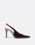 Stradivarius Pantofi Tricolori Cu Toc Decupați La Spate Roșu Închis 38