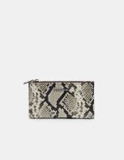 Stradivarius Portofel Basic Cu Efect Print Șarpe Piatră Os