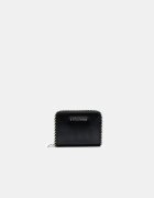 Stradivarius Portofel Carduri Compact Cu Detalii Cu Mărgele Negru Os