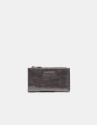 Stradivarius Portofel De Bază Cu Aspect De Piele De Crocodil Gri Închis Os