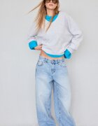 Stradivarius Pulover Basic Din Tricot Cu Guler În V Gris Amestec M