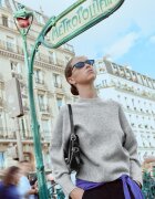 Stradivarius Pulover Basic Din Tricot Fin La Atingere Gri Închis L