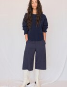 Stradivarius Pulover Basic Din Tricot Fin La Atingere Marine Xl