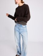Stradivarius Pulover Basic Din Tricot Fin La Atingere Maro L