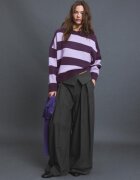 Stradivarius Pulover Basic Din Tricot Fin La Atingere Purpuriu L